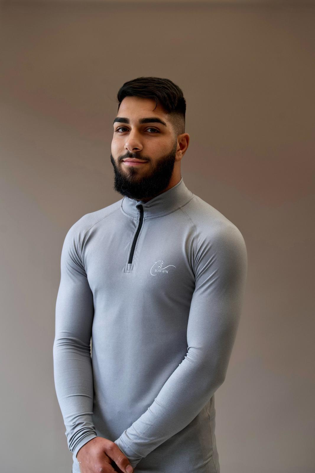 Unisex Long Grey Sleeve Training Top